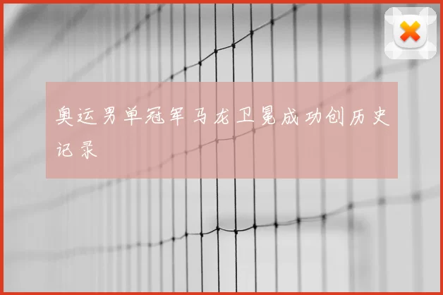 奥运男单冠军马龙卫冕成功创历史记录